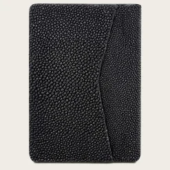 Men Cuadra Wallets-Handmade Black Bifold Leather Cardholder