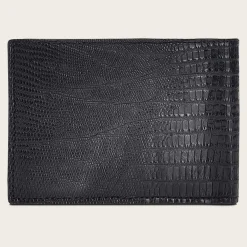 Men Cuadra Wallets-Handmade Black Exotic Bifold Leather Wallet