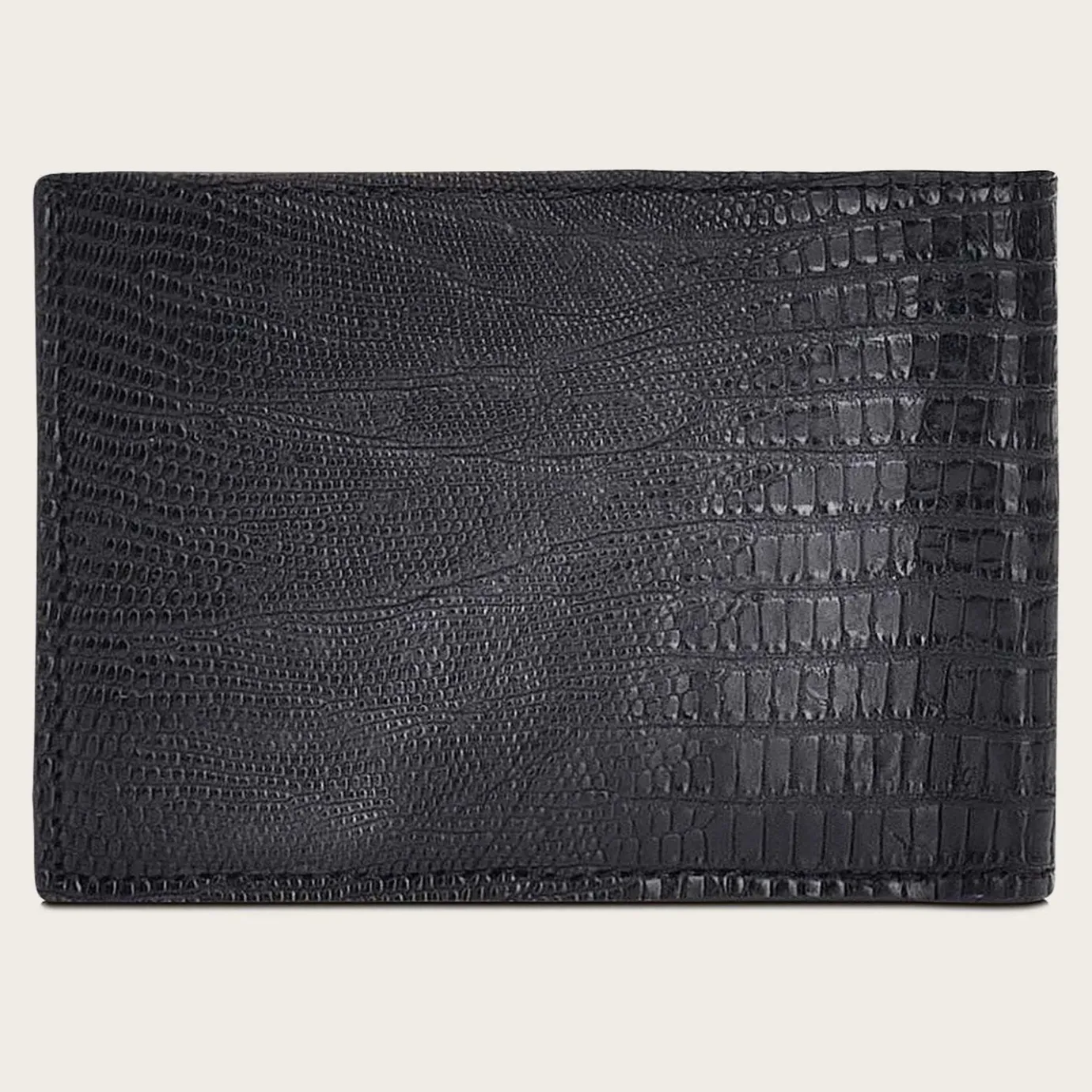 Men Cuadra Wallets-Handmade Black Exotic Bifold Leather Wallet