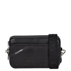 Men Cuadra Handbags-Handmade Black Exotic Leather Shoulder Bag