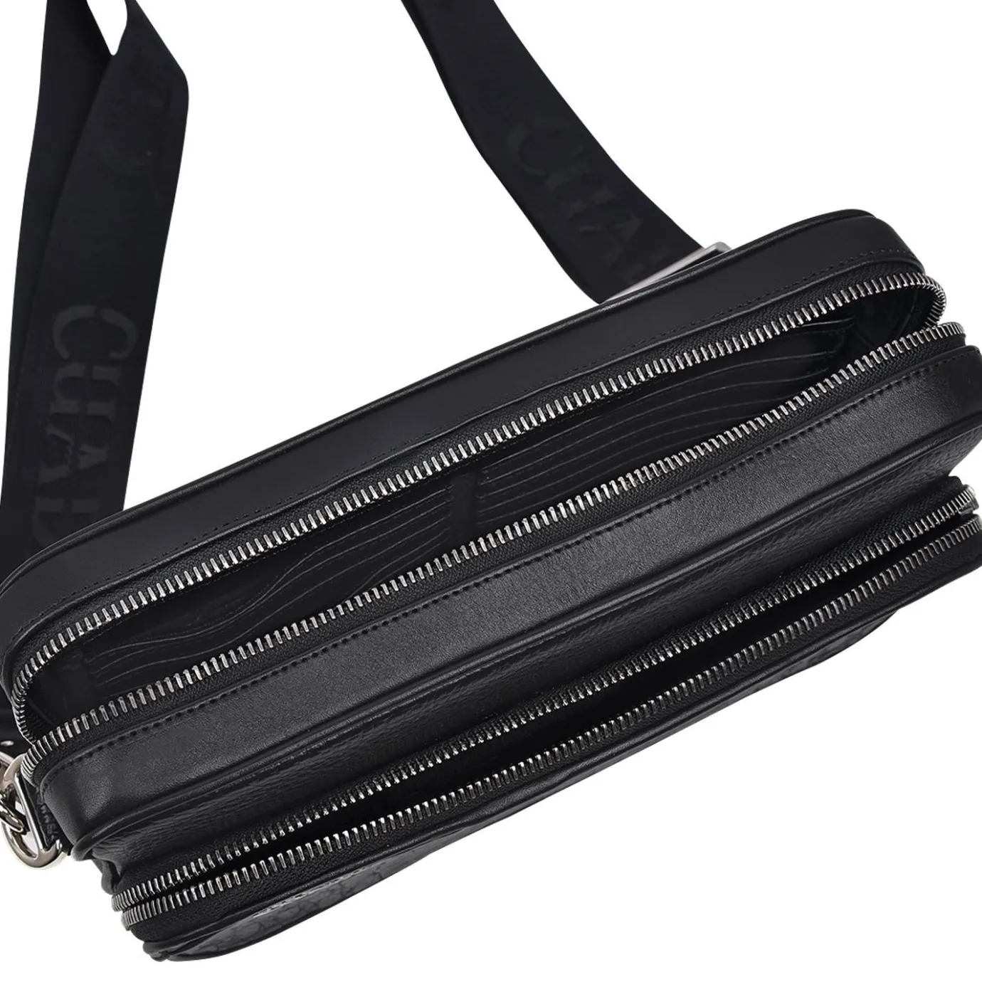 Men Cuadra Handbags-Handmade Black Exotic Leather Shoulder Bag