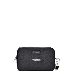 Men Cuadra Handbags-Handmade Black Leather Document Bag