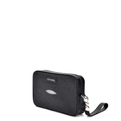 Men Cuadra Handbags-Handmade Black Leather Document Bag