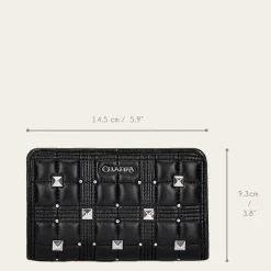 Women Cuadra Wallets-Handmade Black Sheep Leather Wallet