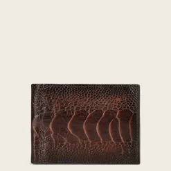 Men Cuadra Wallets-Handmade Brown Exotic Ostrich Leg Leather Bifold Wallet