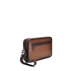 Men Cuadra Handbags-Handmade Brown Leather Document Bag