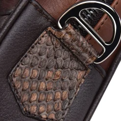 Men Cuadra Handbags-Handmade Brown Leather Document Bag