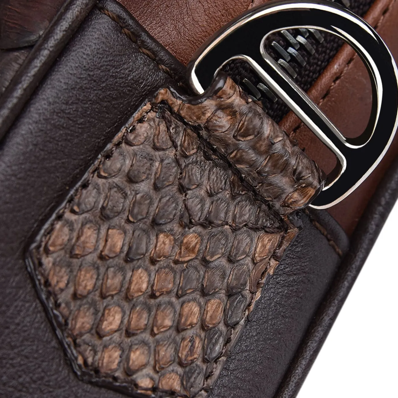 Men Cuadra Handbags-Handmade Brown Leather Document Bag