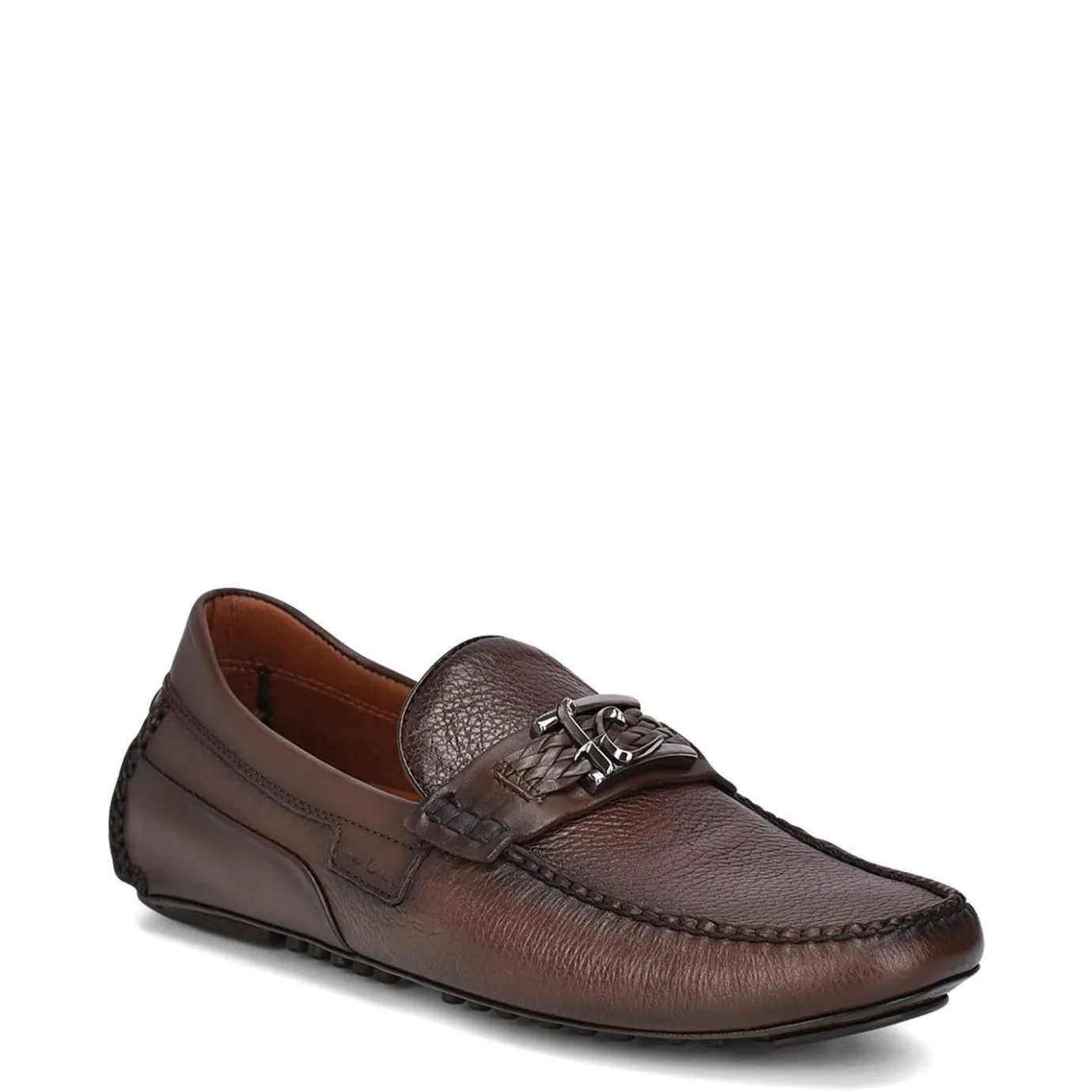 Men Cuadra Loafers & Driving Shoes-Hand-Made Brown Leather Driver