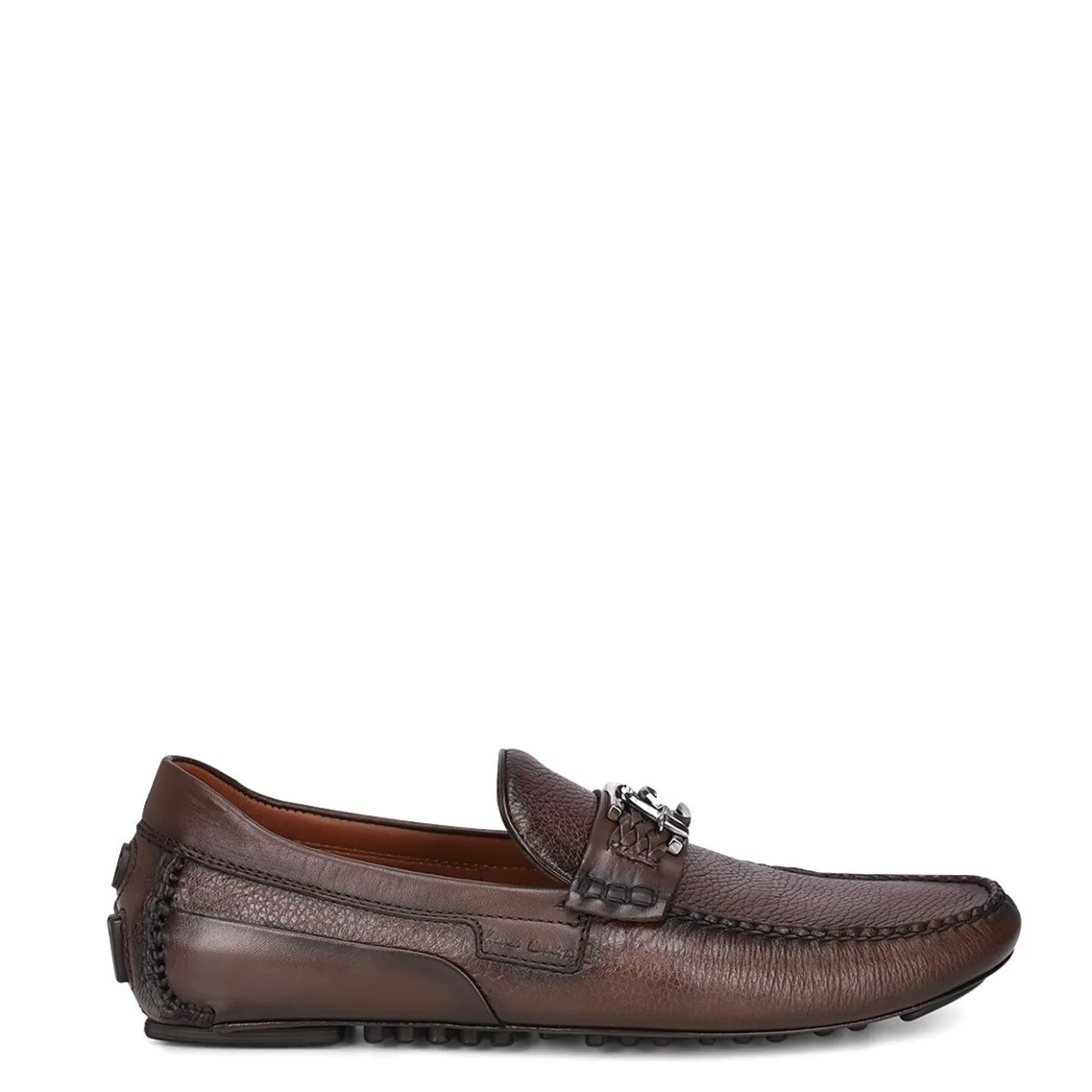 Men Cuadra Loafers & Driving Shoes-Hand-Made Brown Leather Driver