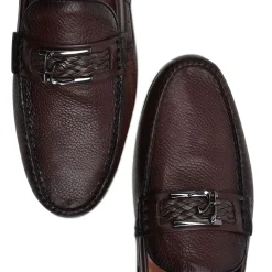 Men Cuadra Loafers & Driving Shoes-Hand-Made Brown Leather Driver