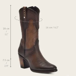 Women Cuadra Western Boots-Handmade Brown Traditional Western Leather Boot