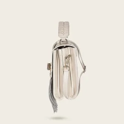 Women Cuadra Crossbody Bags-Handmade White Exotic Leather Casual Handbag