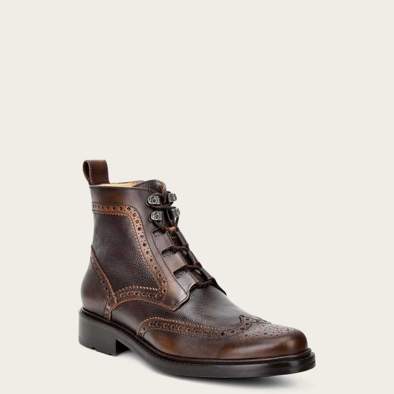 Men Cuadra Dress Boots-Hand-Painted Bi Tone Leather Ankle Boots By Franco