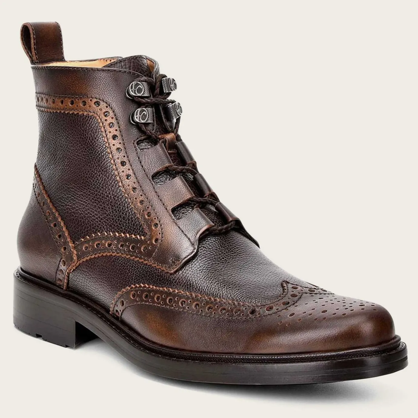 Men Cuadra Dress Boots-Hand-Painted Bi Tone Leather Ankle Boots By Franco