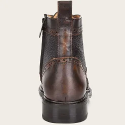Men Cuadra Dress Boots-Hand-Painted Bi Tone Leather Ankle Boots By Franco