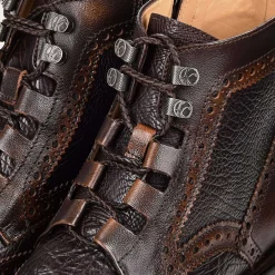 Men Cuadra Dress Boots-Hand-Painted Bi Tone Leather Ankle Boots By Franco