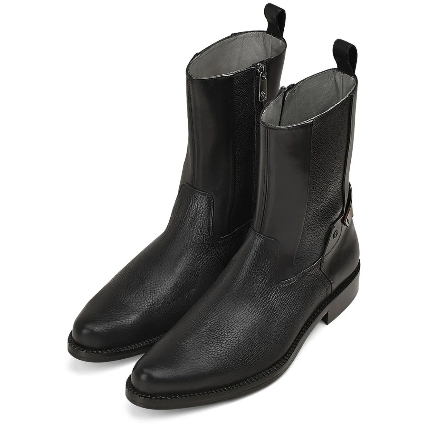 Men Cuadra Urban & Casual Boots-Hand-Painted Black Deer Leather Boot