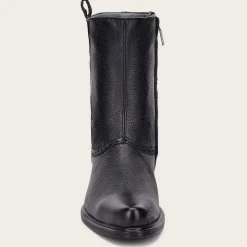 Men Cuadra Dress Boots-Hand-Painted Black Leather Boot