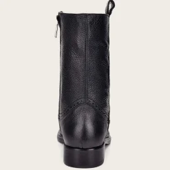 Men Cuadra Dress Boots-Hand-Painted Black Leather Boot