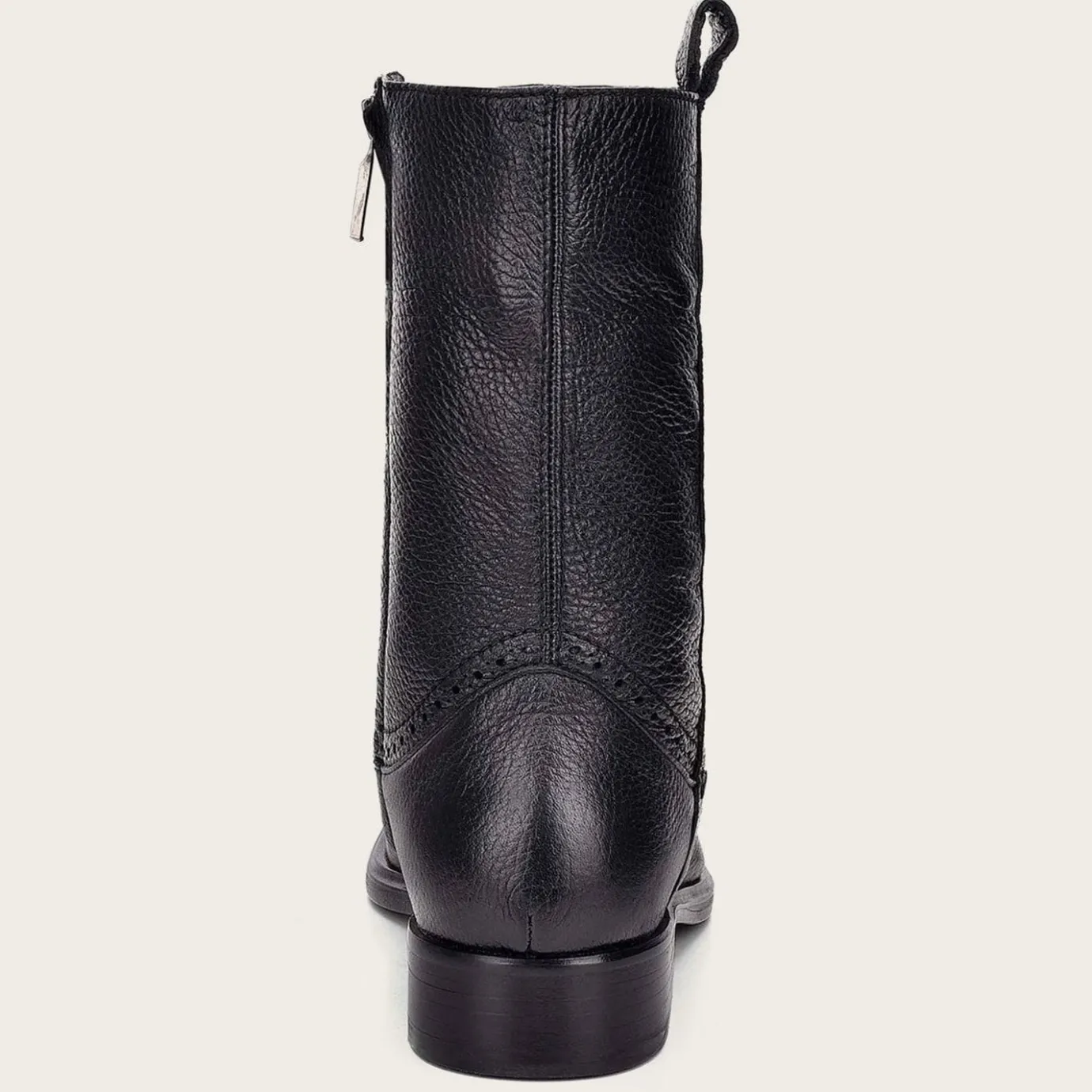 Men Cuadra Dress Boots-Hand-Painted Black Leather Boot
