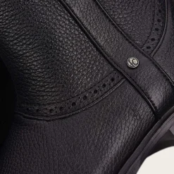 Men Cuadra Dress Boots-Hand-Painted Black Leather Boot