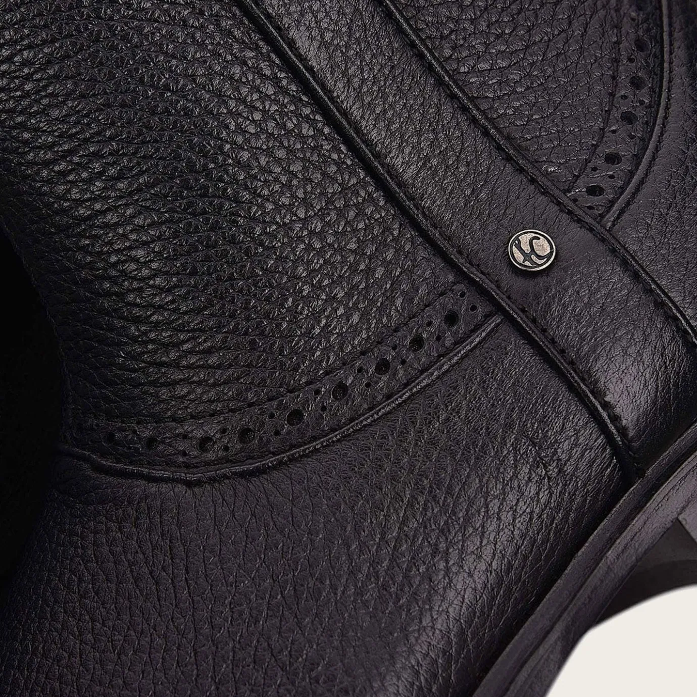 Men Cuadra Dress Boots-Hand-Painted Black Leather Boot