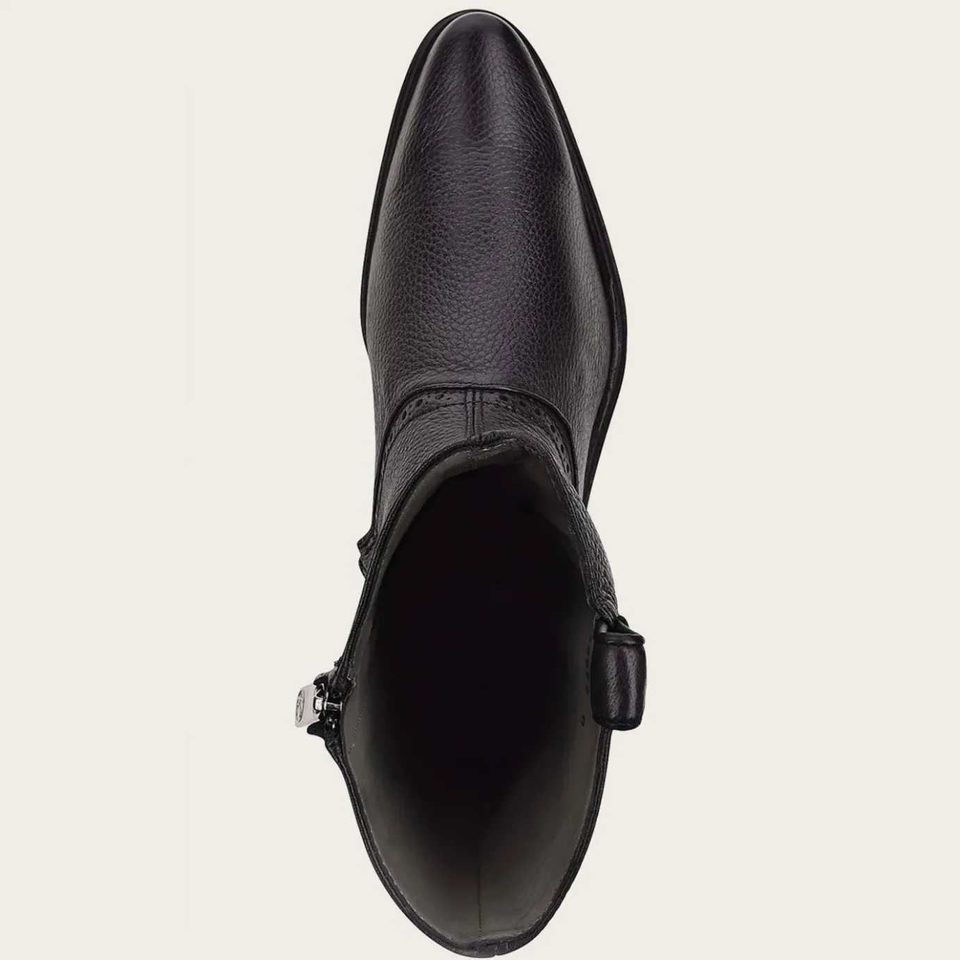 Men Cuadra Dress Boots-Hand-Painted Black Leather Boot