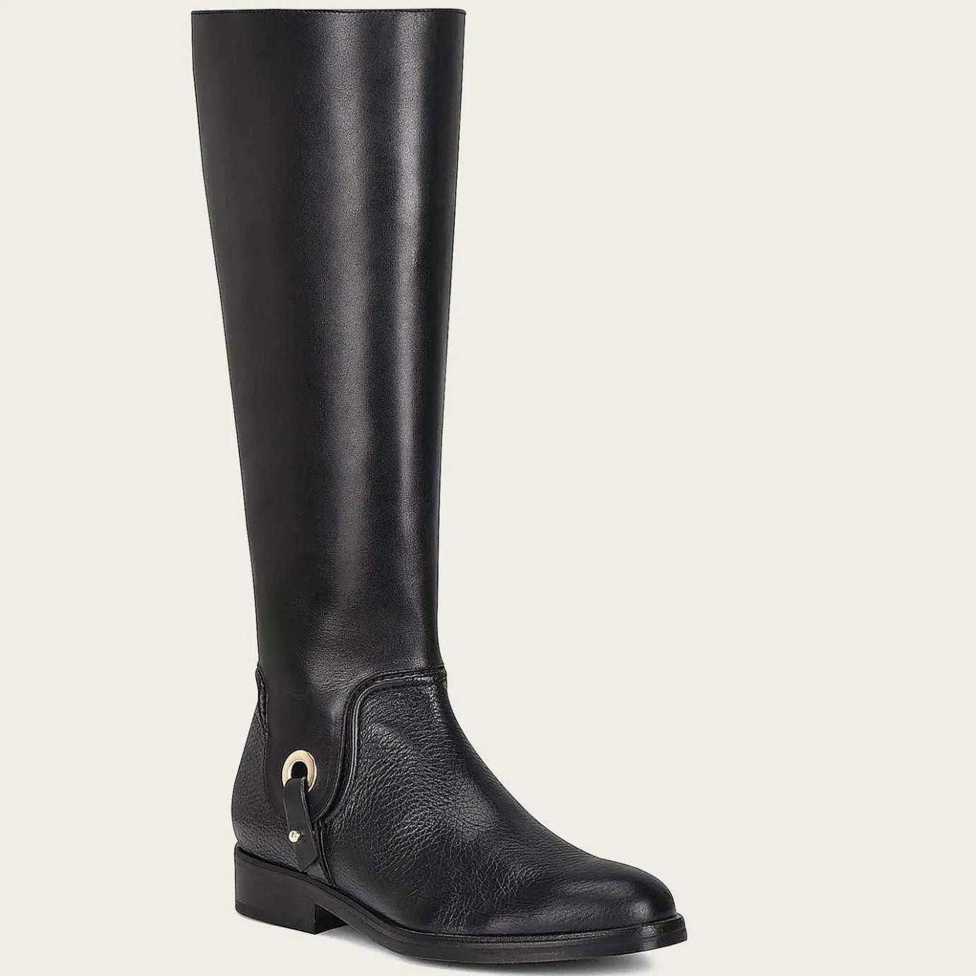 Women Cuadra Tall & Knee-High Boots-Hand-Painted Black Leather Riding Boot