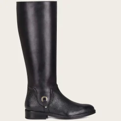 Women Cuadra Tall & Knee-High Boots-Hand-Painted Black Leather Riding Boot