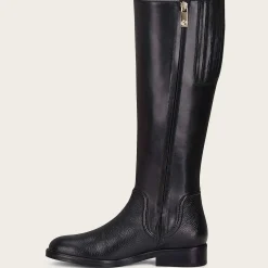 Women Cuadra Tall & Knee-High Boots-Hand-Painted Black Leather Riding Boot