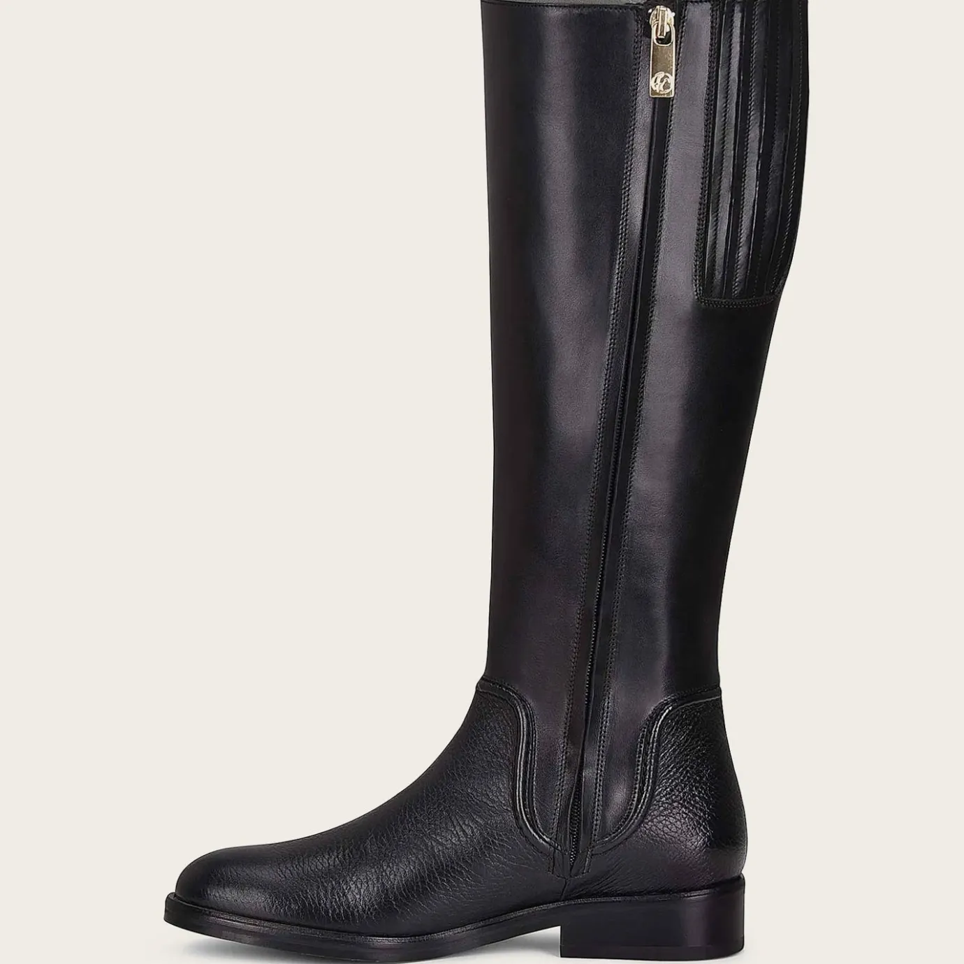 Women Cuadra Tall & Knee-High Boots-Hand-Painted Black Leather Riding Boot