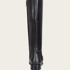 Women Cuadra Tall & Knee-High Boots-Hand-Painted Black Leather Riding Boot