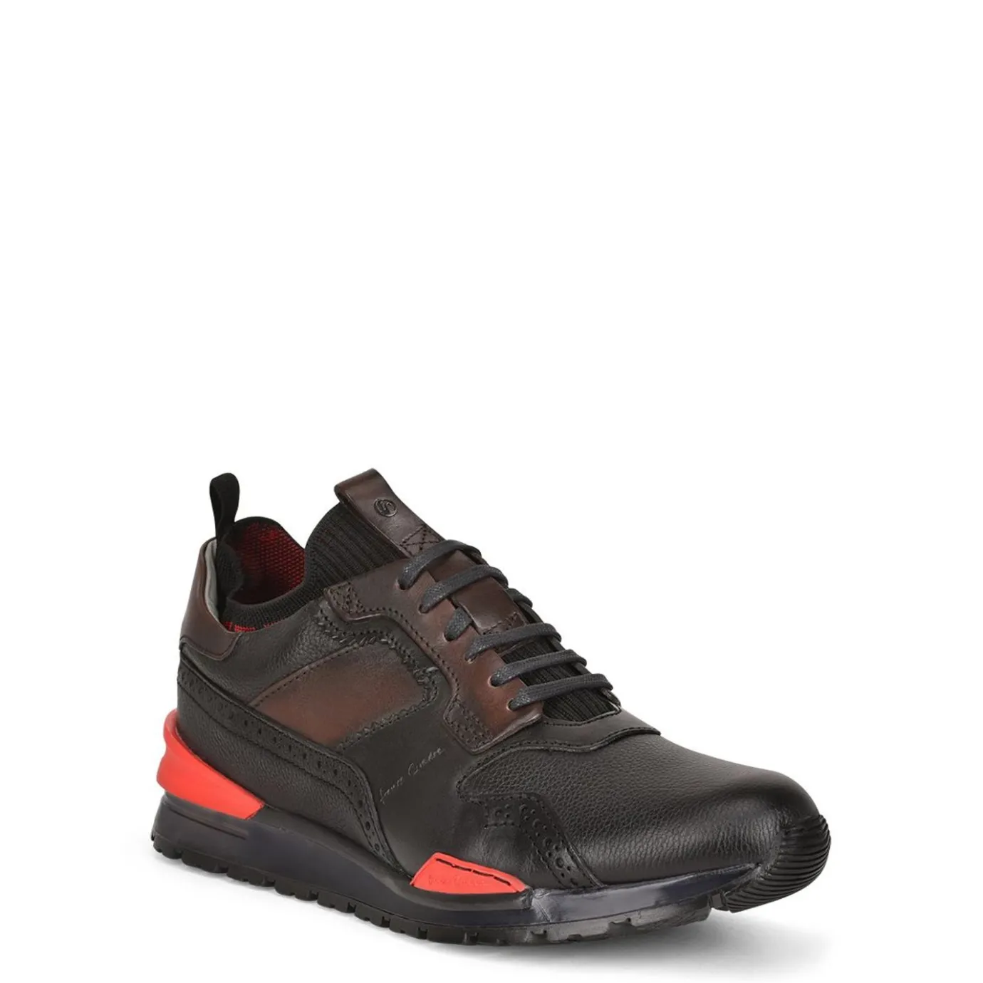 Men Cuadra Sneakers-Hand-Painted Black Leather Sneakers