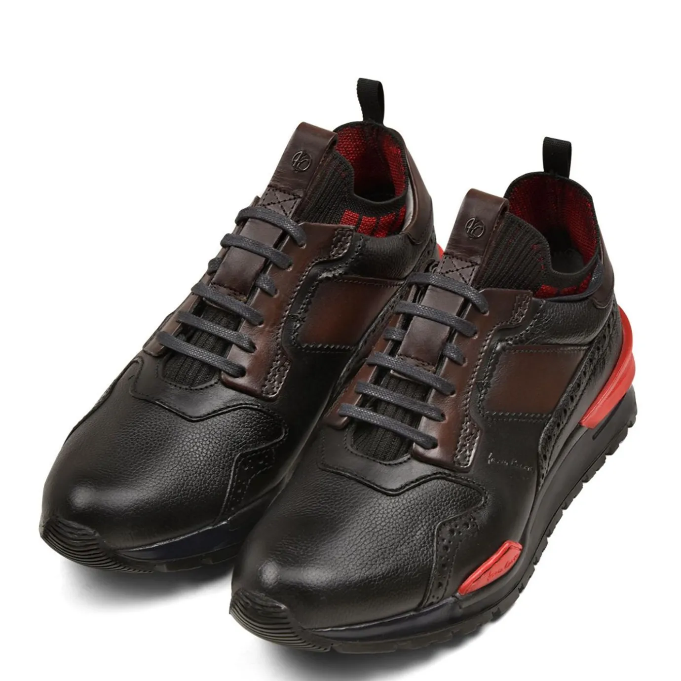 Men Cuadra Sneakers-Hand-Painted Black Leather Sneakers