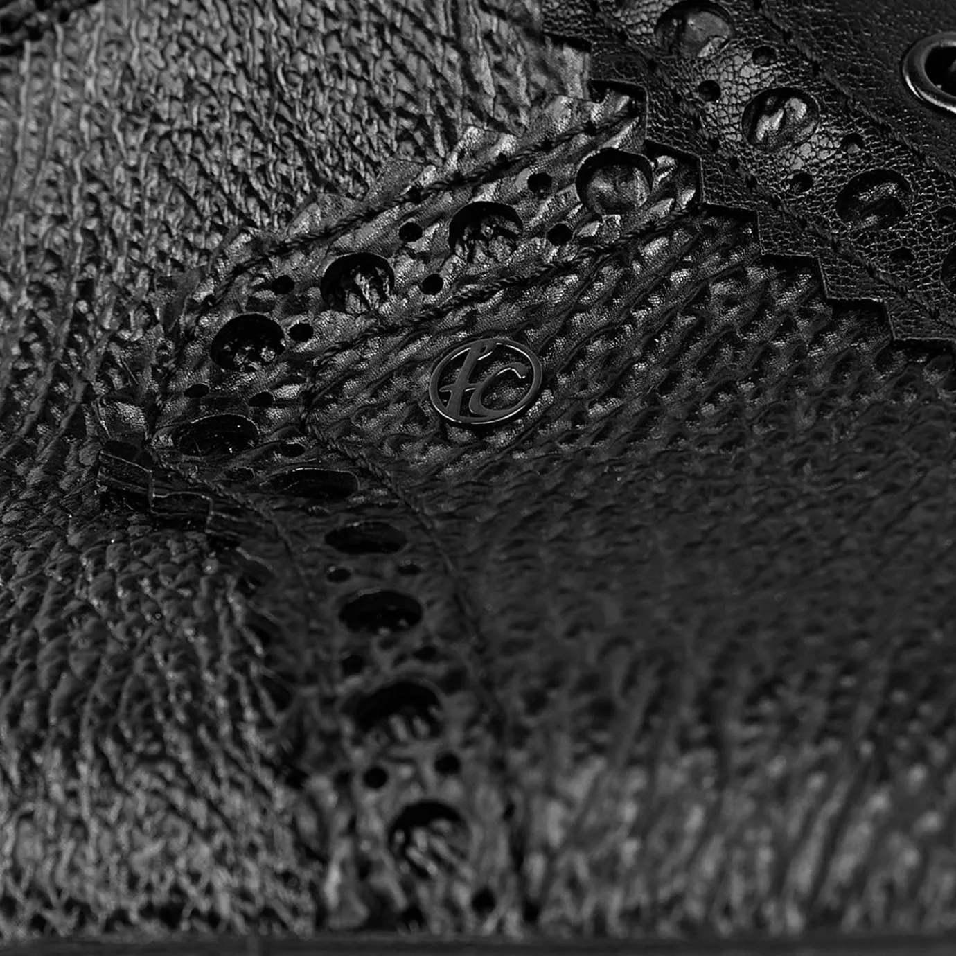 Men Cuadra Dress Boots-Hand-Painted Black Shark Leather Ankle Boots By Franco