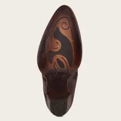 Women Cuadra Ankle Boots & Booties-Hand-Painted Brown Leather Ankle Bootie