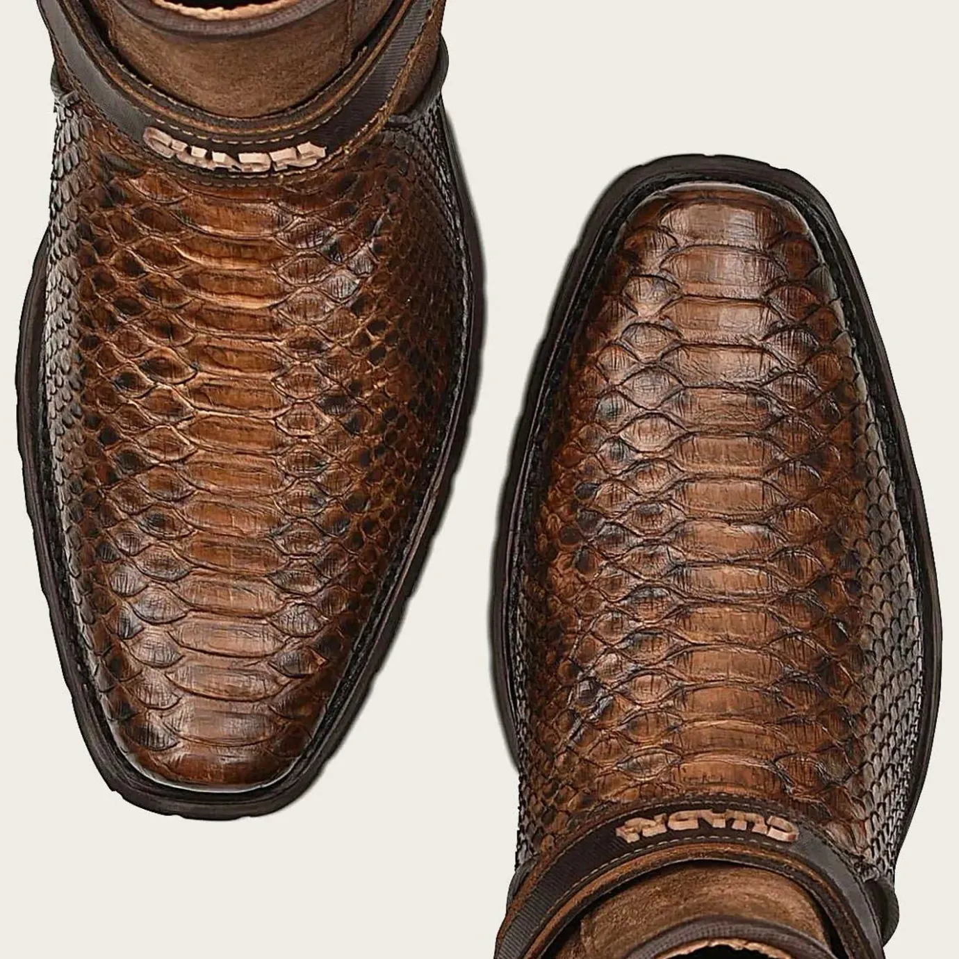 Men Cuadra Urban & Casual Boots-Hand-Painted Brown Python Leather Ankle Boots