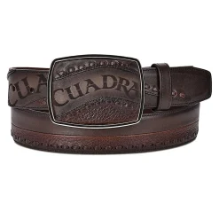 Men Cuadra Belts-Hand-Painted Chocolate Brown Leather Western Belt