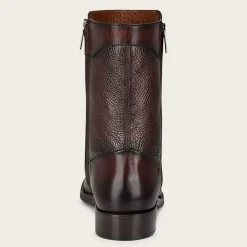 Men Cuadra Urban & Casual Boots-Hand-Painted Dark Brown Leather Boots By Franco