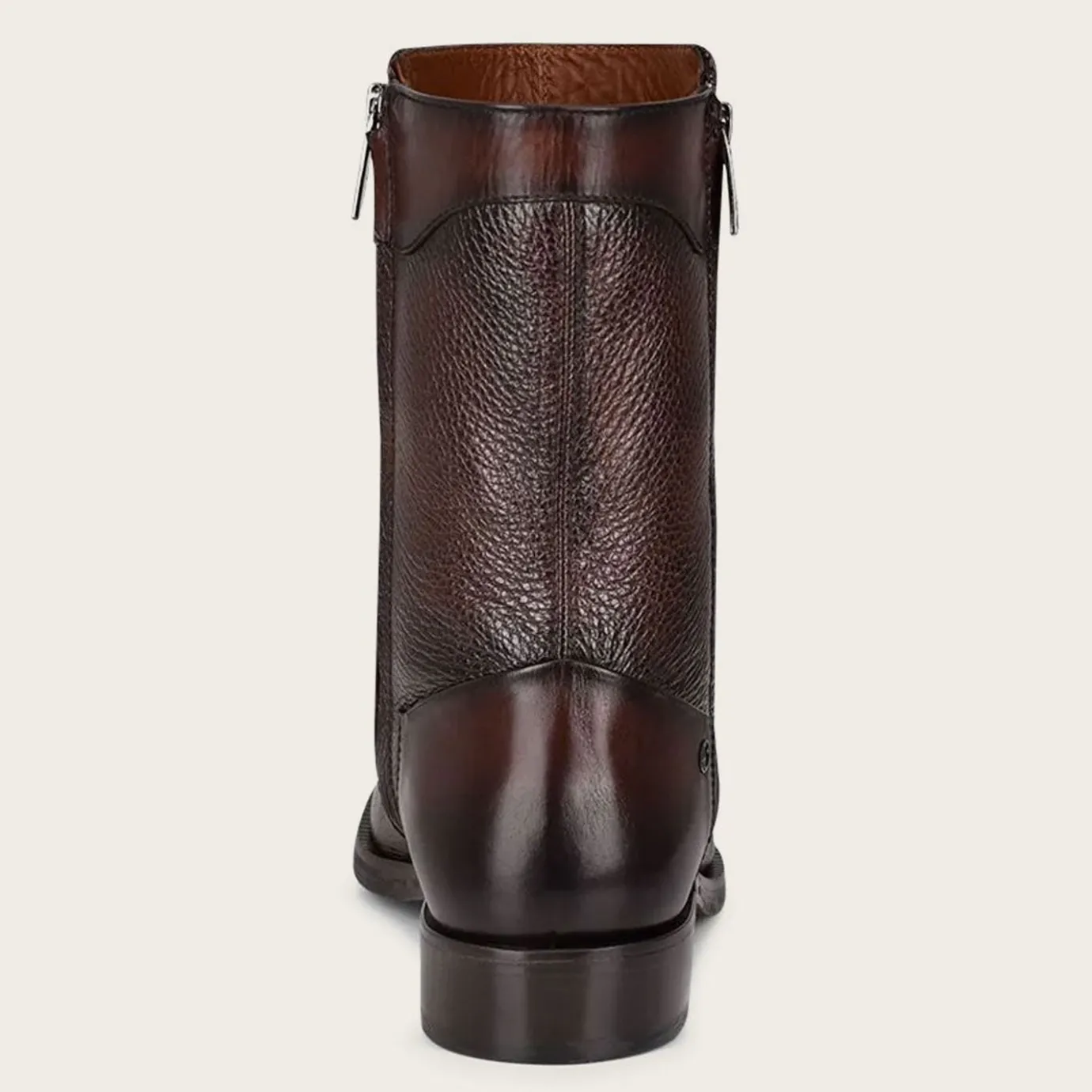 Men Cuadra Urban & Casual Boots-Hand-Painted Dark Brown Leather Boots By Franco