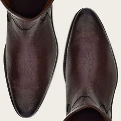 Men Cuadra Urban & Casual Boots-Hand-Painted Dark Brown Leather Boots By Franco