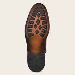 Men Cuadra Dress Boots-Hand-Painted Dark Brown Leather Ankle Boots By Franco