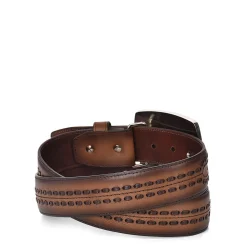Men Cuadra Belts-Hand-Painted Engraved Honey Western Leather Belt