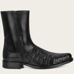 Men Cuadra Urban & Casual Boots-Hand-Painted Exotic Black Leather Boots By Franco
