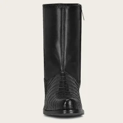 Men Cuadra Urban & Casual Boots-Hand-Painted Exotic Black Leather Boots By Franco