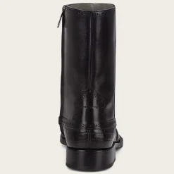 Men Cuadra Urban & Casual Boots-Hand-Painted Exotic Black Leather Boots By Franco