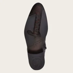 Men Cuadra Urban & Casual Boots-Hand-Painted Exotic Black Leather Boots By Franco