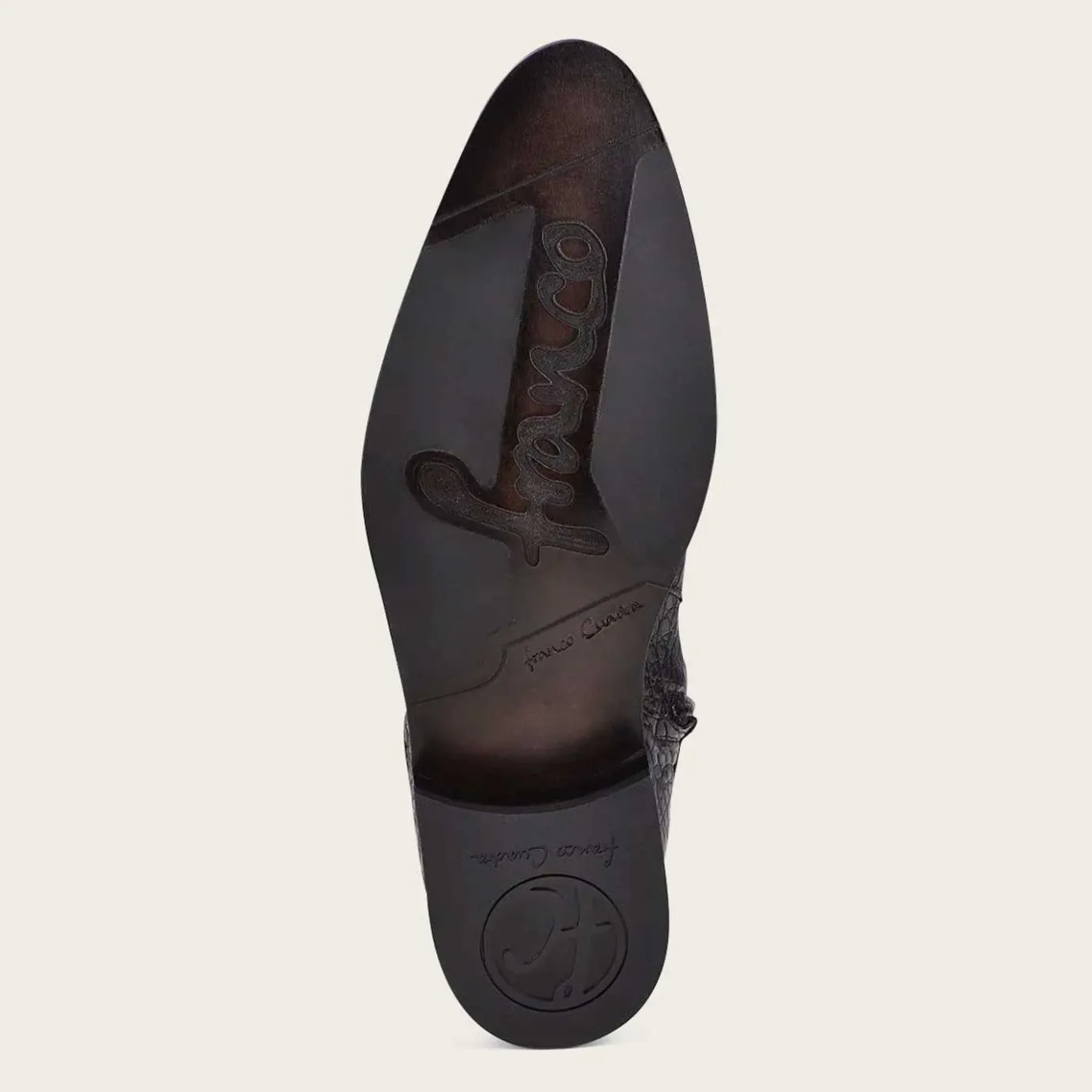 Men Cuadra Urban & Casual Boots-Hand-Painted Exotic Black Leather Boots By Franco