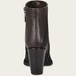 Women Cuadra Ankle Boots & Booties-Hand-Painted Exotic Black Stingray Leather Bootie